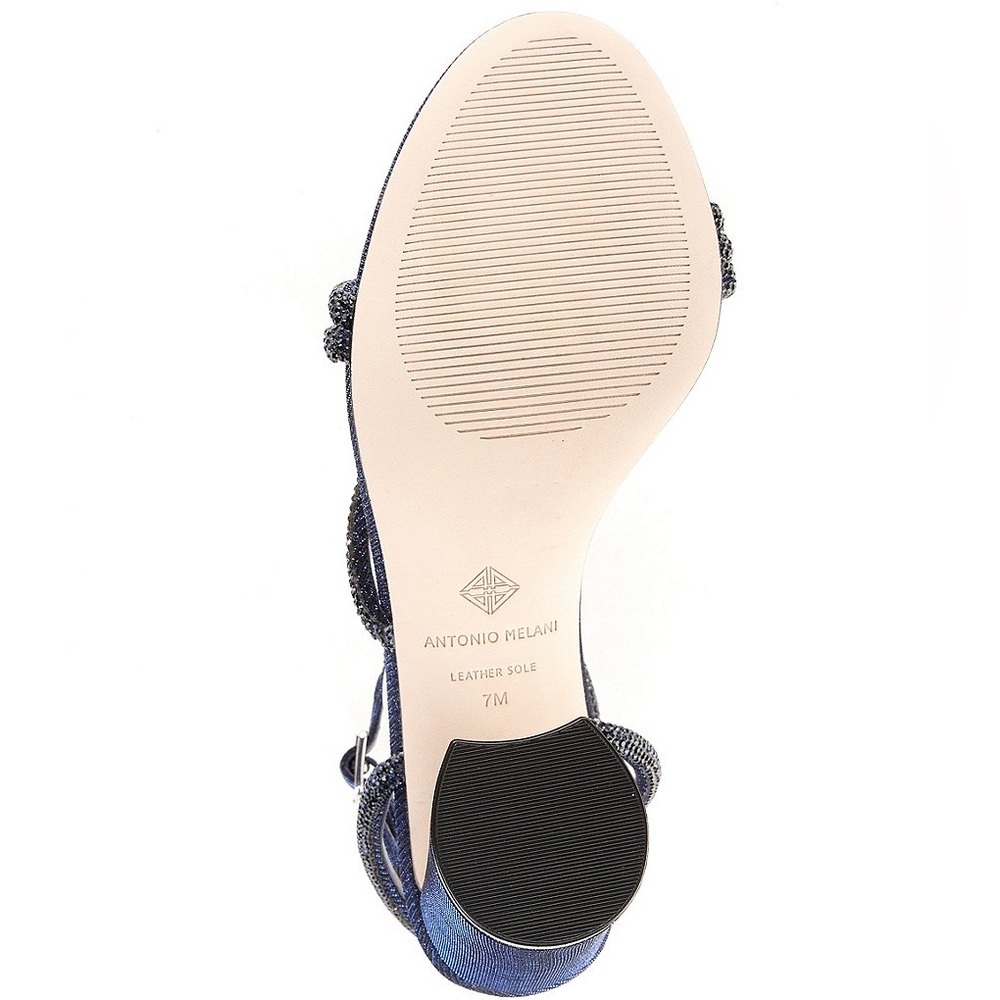 Blue Rhinestone Block Heels - Picture 6 of 15